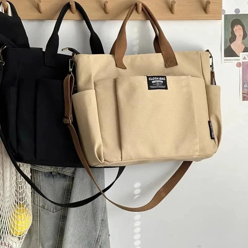 Large Canvas Tote Bag | Shoulder & Crossbody Laptop Bag Canvas Tote Bag QXL