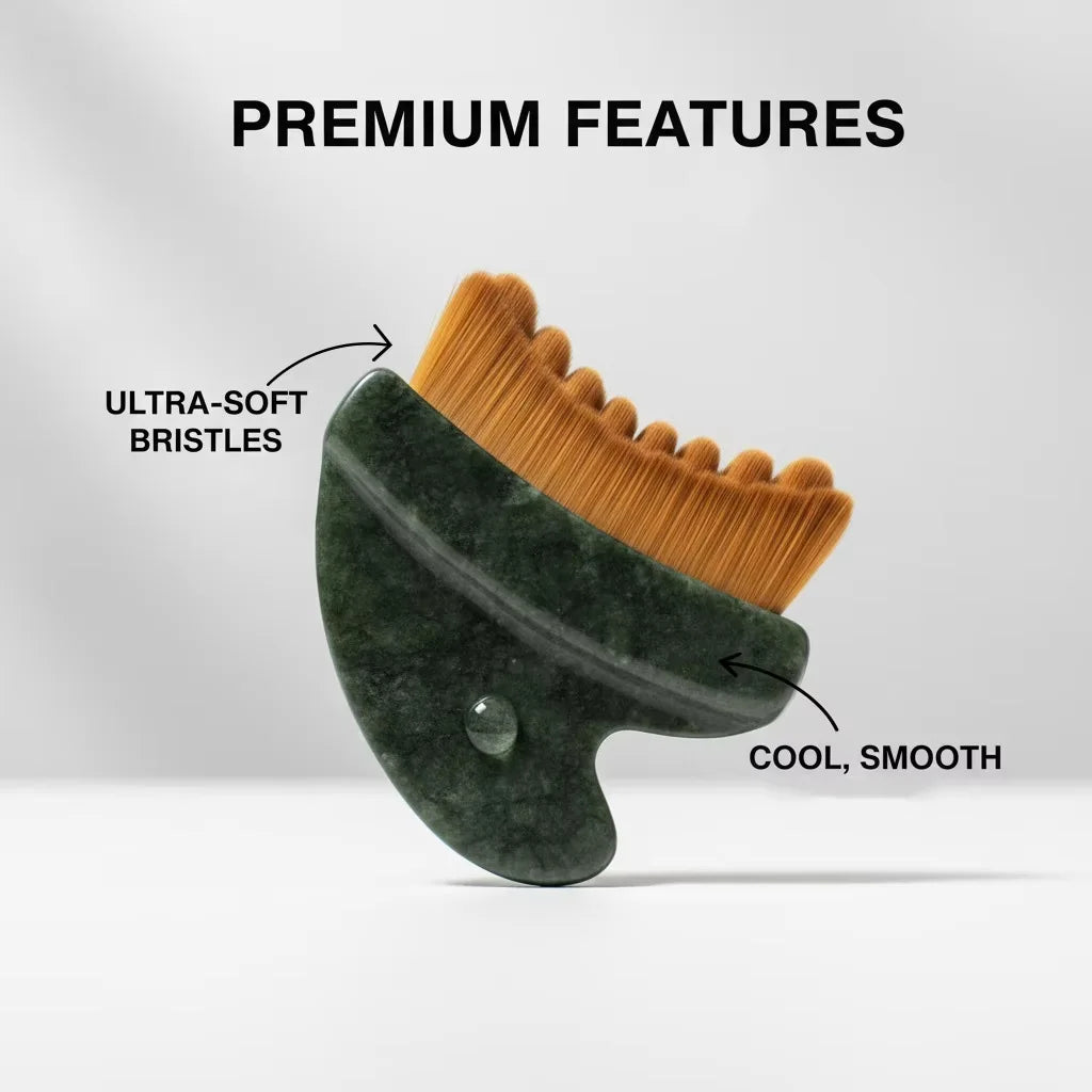 Lymphatic Contour Face Brush & Gua Sha Tool | Ultra-Soft Facial Massage Tool QXL