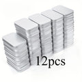 12-Pack Metal Rectangular Hinged Tin Boxes | Home Organizer Tin Storage Box QXL Silvery