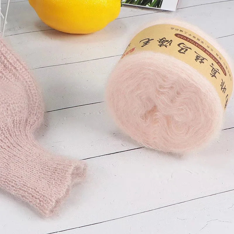 Silk Mohair Worsted Yarn – Acrylic Blend Knitting & Crochet Thread Mohair Craft Yarn QXL