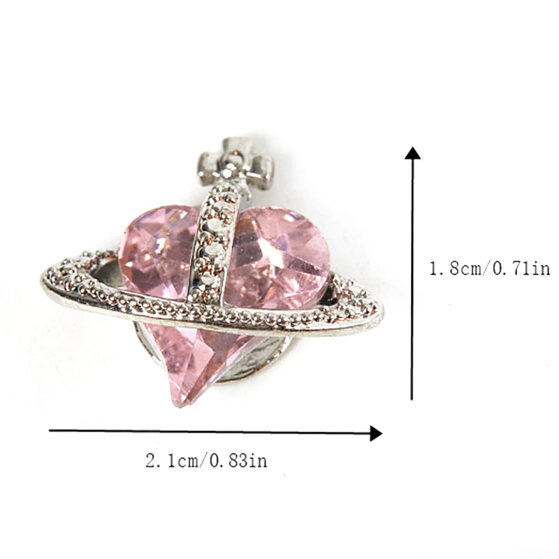 5-Pack 3D Heart Zircon Nail Art Charms & Crystal Rhinestones Nail Art Charms QXL