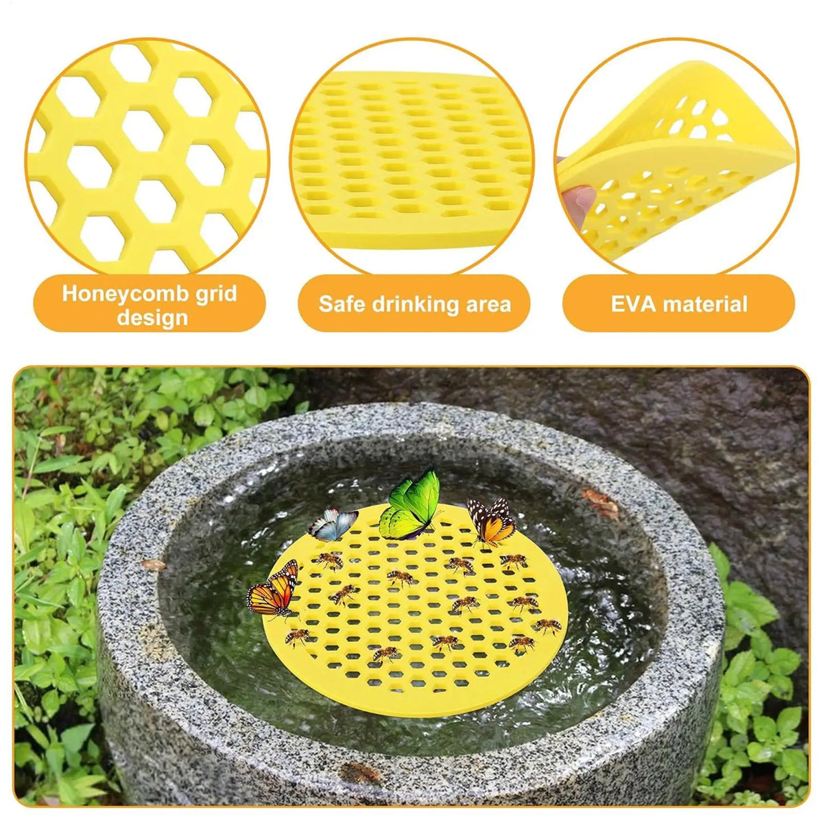 Floating Bee Watering Station | Honeycomb EVA Garden Feeder Bee Watering Station QXL