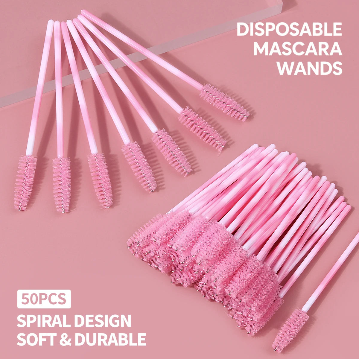 50-Pack Disposable Mascara Wands – Spiral Lash & Brow Spoolies Disposable Mascara Wands QXL