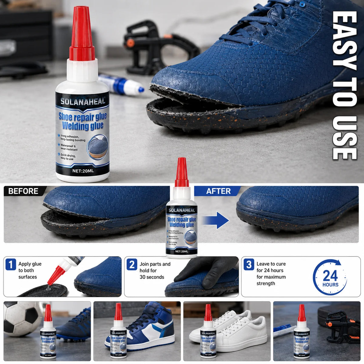 Waterproof Shoe Repair Glue | Strong Adhesive for Sneakers Shoe Repair Glue QXL