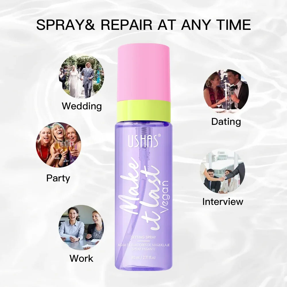 USHAS 80ml Makeup Setting Spray – Oil Control & Hydrating Makeup Setting Spray QXL