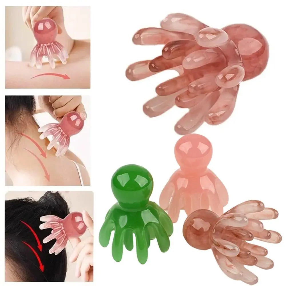 14-Tentacle Octopus Scalp Massager Comb | Resin Head Massager Scalp Massager Comb QXL