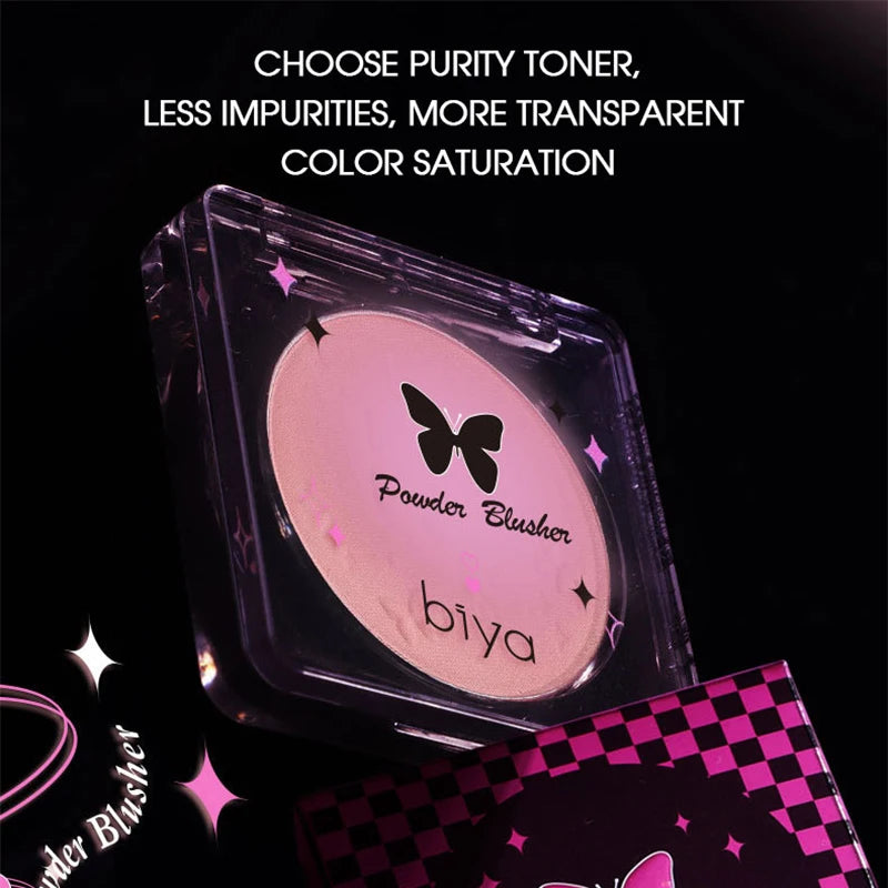Embossed Matte Powder Blush | Blue & Purple Monochrome Blusher Powder Blush QXL