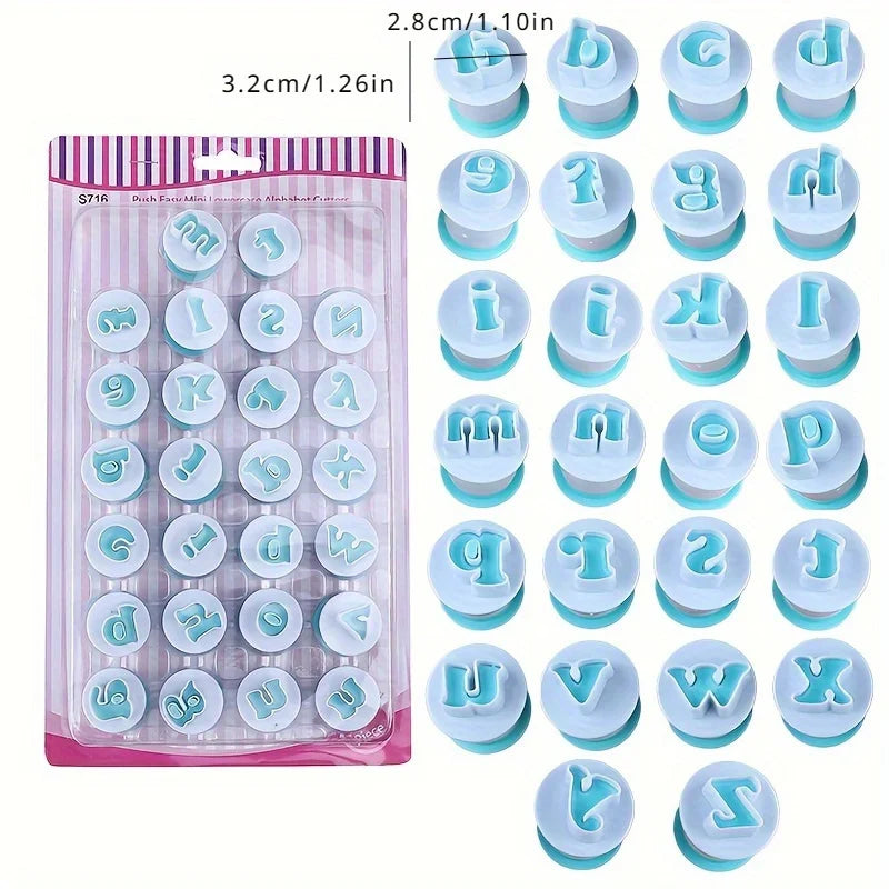 Alphabet Cookie Cutter & Fondant Letter Stamp Mold Set Cookie Cutter Mold QXL