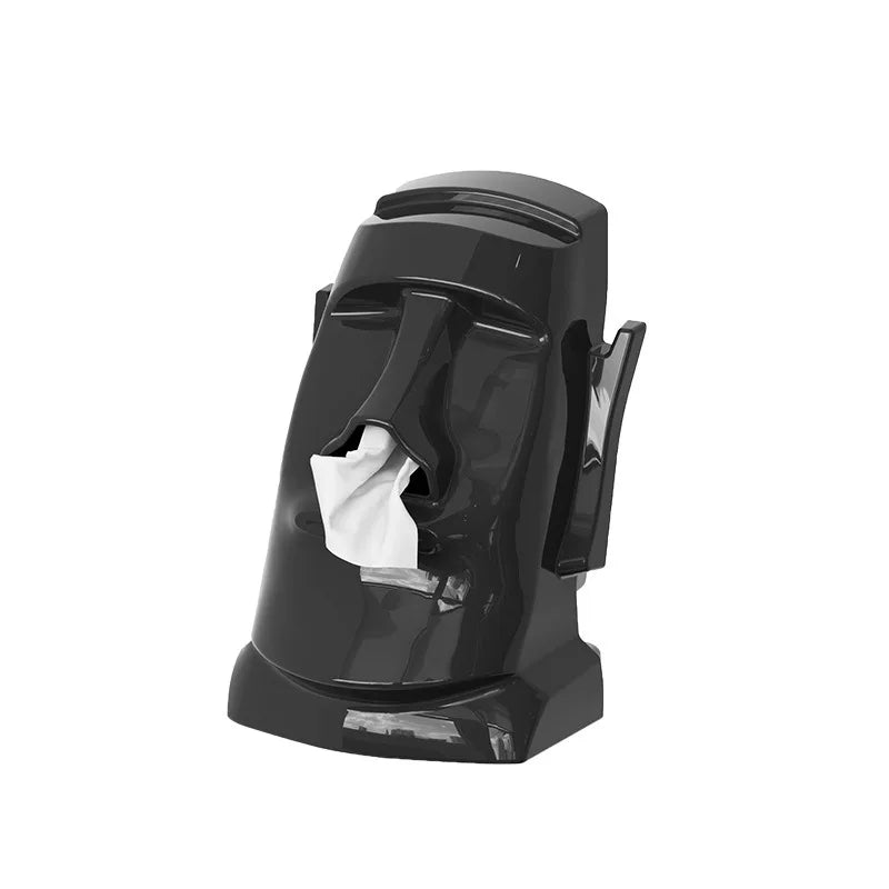 Moai Statue Tissue Box Holder | Headphone & Glasses Stand Desktop Tissue Holder QXL