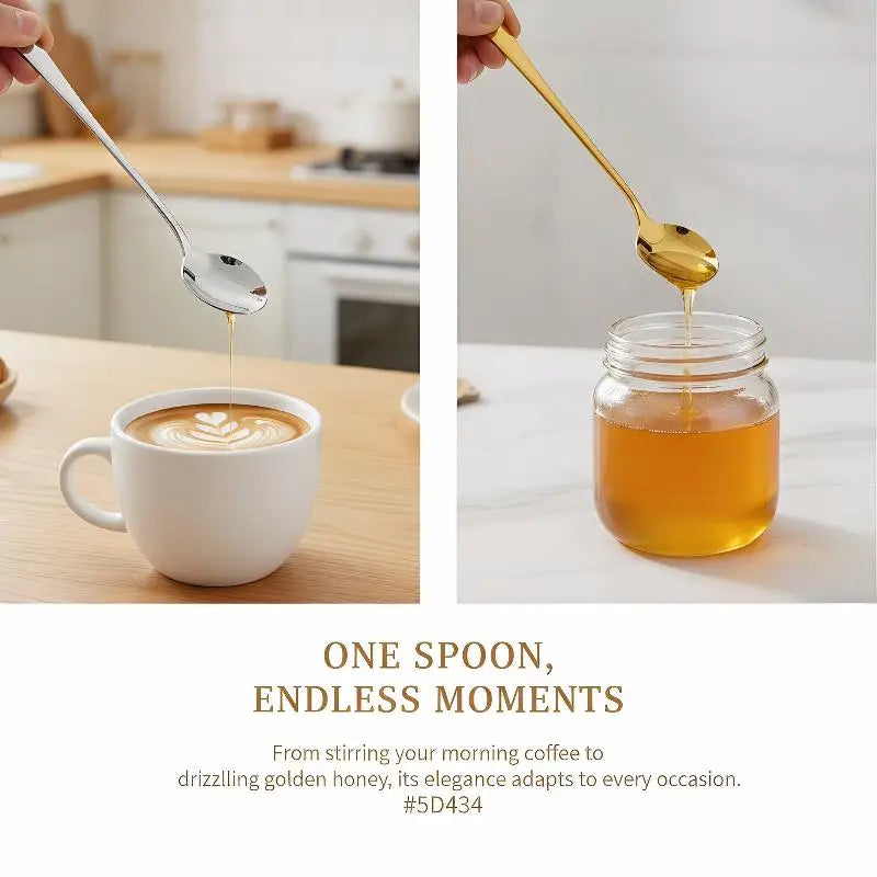 6-Pack Long Handle Stainless Steel Coffee & Dessert Spoons Dessert Spoon Set QXL
