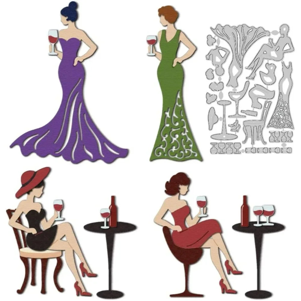 Elegant Lady Cutting Dies | Carbon Steel Scrapbooking Stencils Craft Cutting Dies QXL