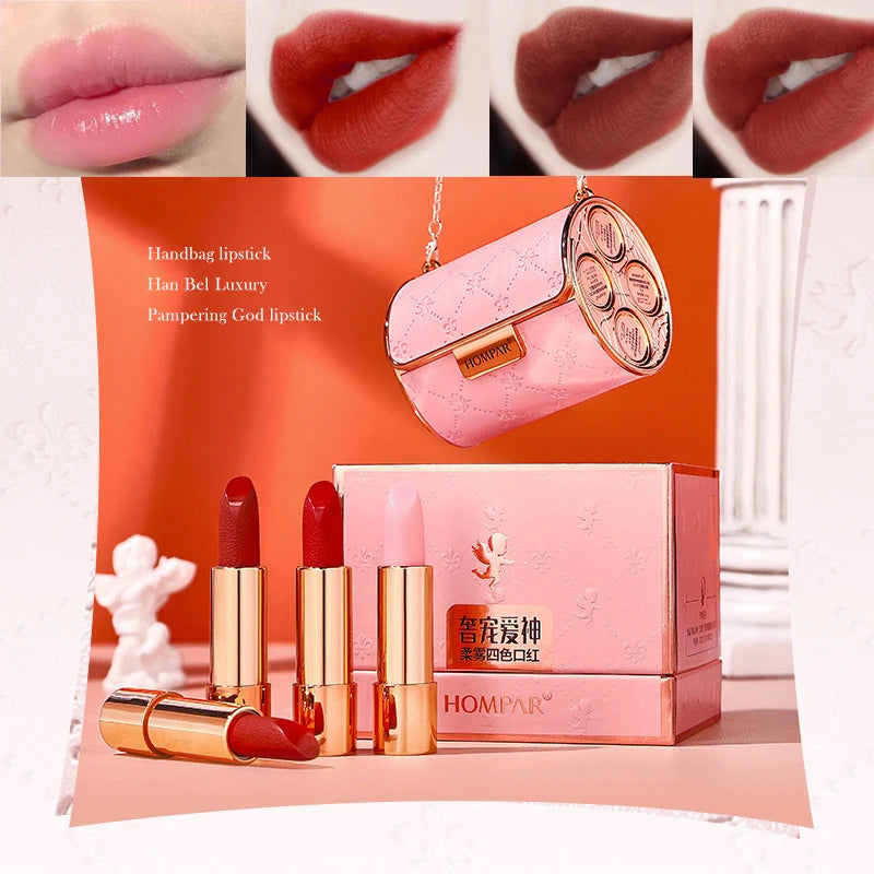 Korean Matte Lipstick Set – 3-Pc Waterproof Velvet Lip Gloss Kit Matte Lipstick Set QXL