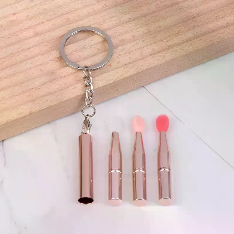 Silicone Lip Brush Keychain | Dustproof Cover Portable Lip Brush QXL