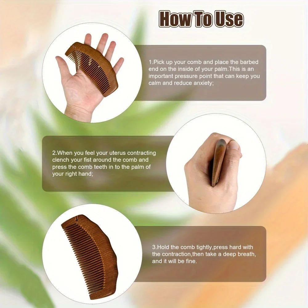 Sandalwood Wide Tooth Comb | Anti-Static Natural Wood Wide Tooth Comb QXL