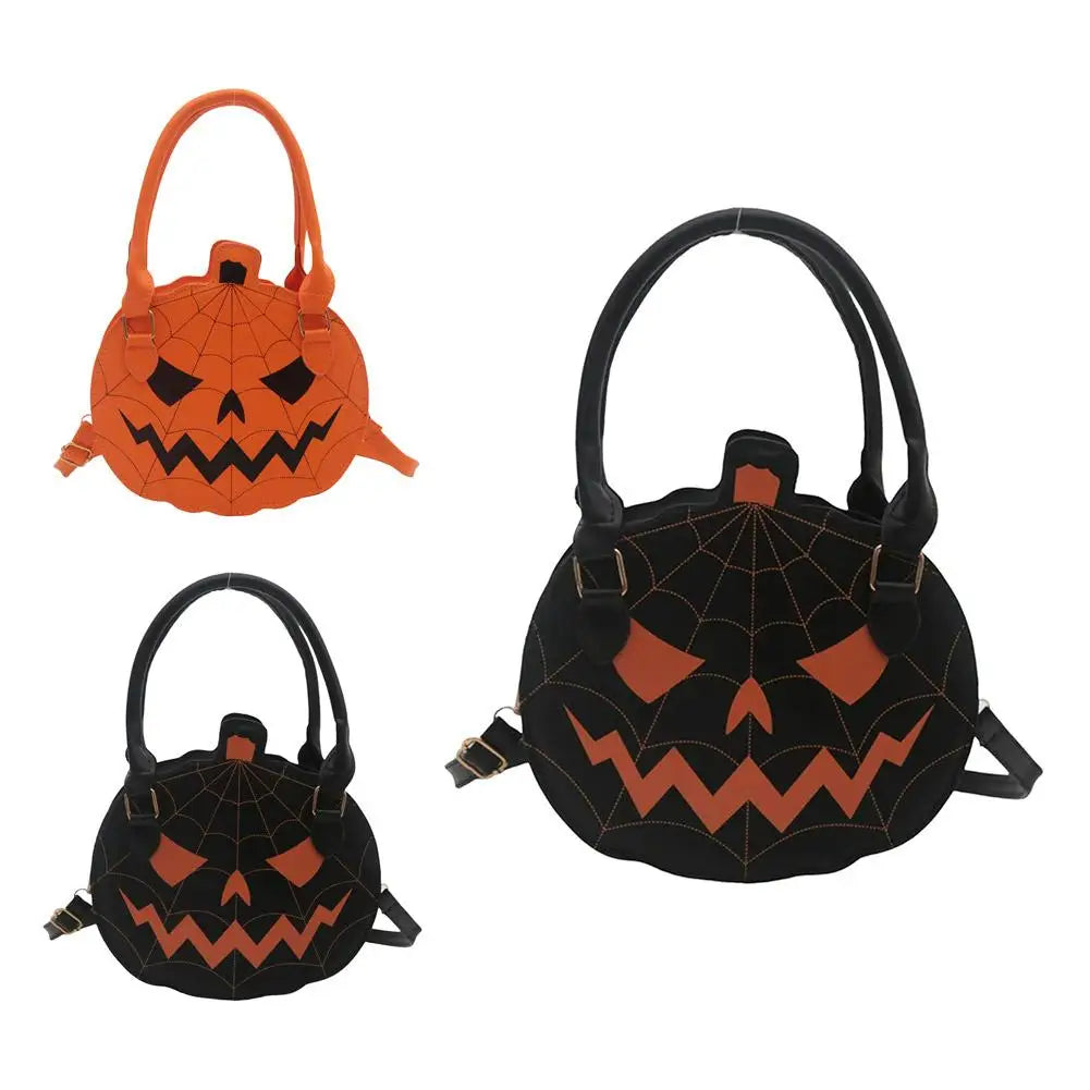 Halloween Pumpkin Crossbody Bag | Large Capacity PU Shoulder Bag Crossbody Shoulder Bag QXL