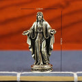 Handmade Brass Deity Figurine | Vintage Tibetan Desktop Statue Brass Deity Figurine QXL A