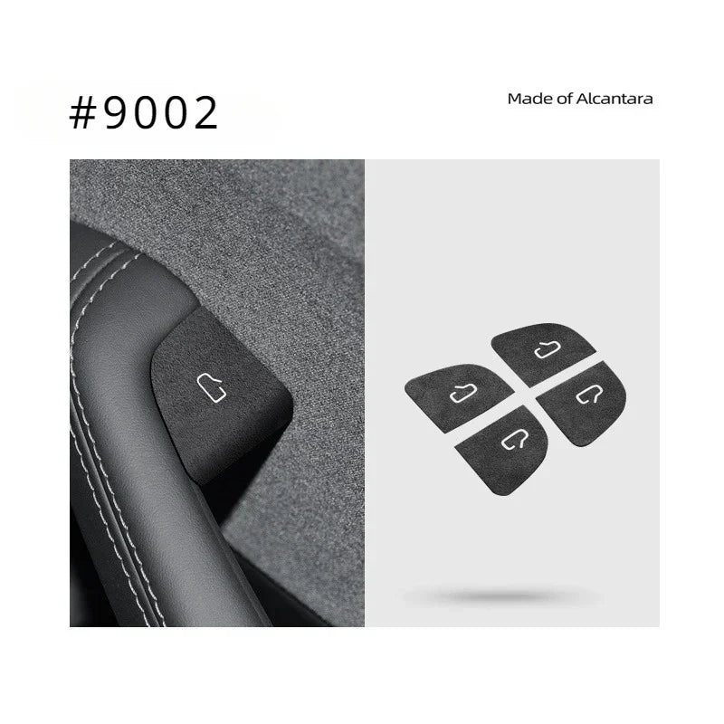 Tesla Model 3 Highland Door Switch Alcantara Suede Sticker 2024 Car Interior Sticker QXL 9002 Carbon Black