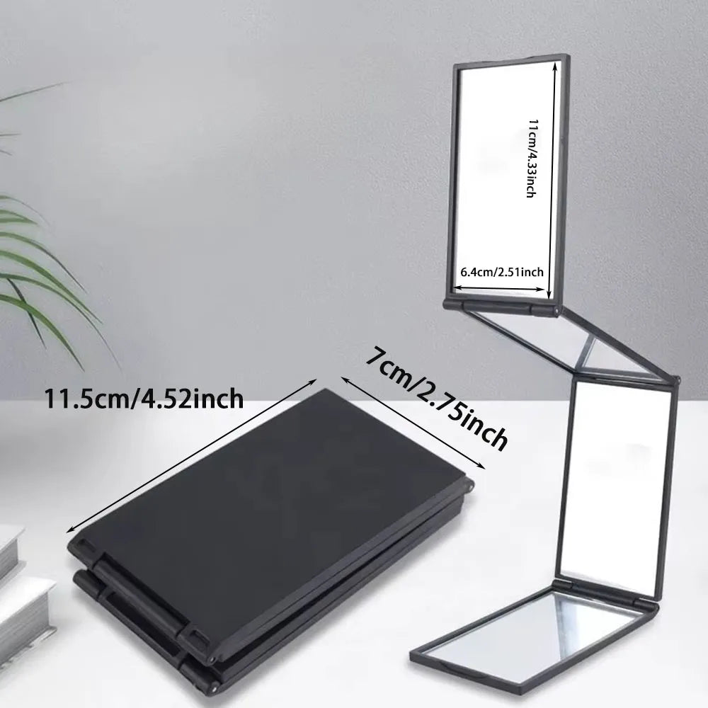 4-Way 360° Foldable Makeup Mirror | Handheld & Desktop