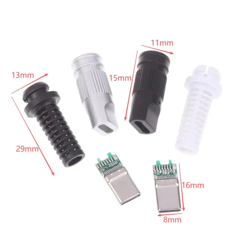USB-C 24-Pin Male Solder Connector | 3A Fast Charging DIY USB-C Solder Connector QXL