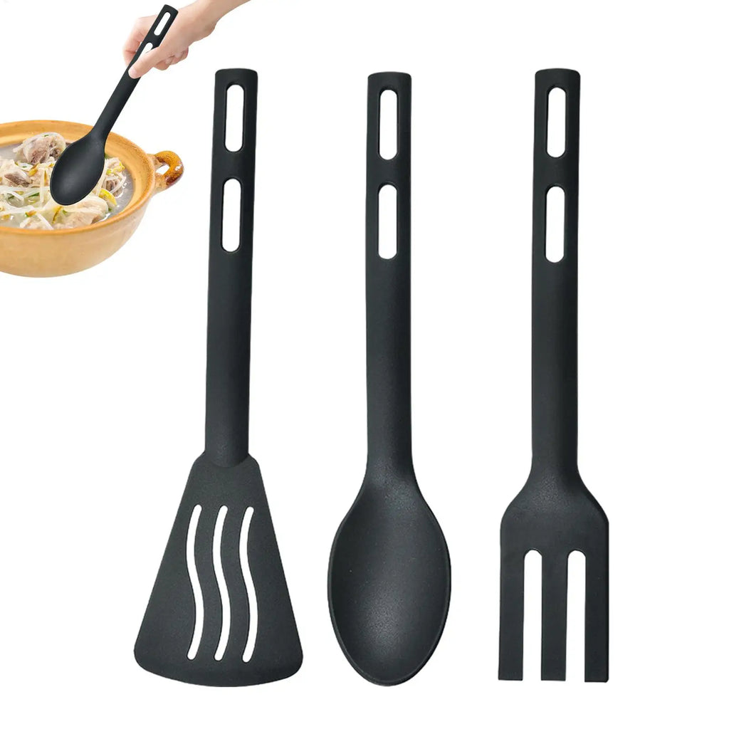 3-Piece Nylon Kitchen Utensil Set – Turner, Spoon & Fork Kitchen Utensil Set QXL