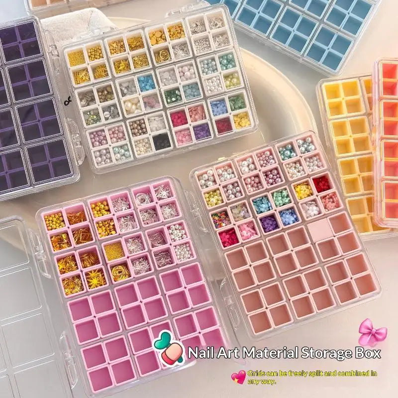 Nail Art Storage Box 24/36/48 Grid Clear PP Organizer | JCSYFAC Nail Art Organizer QXL