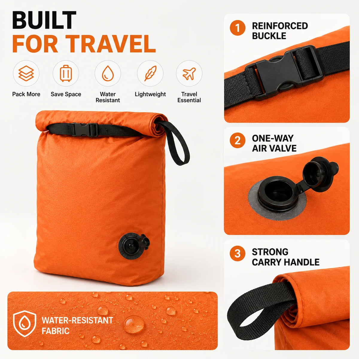 Travel Compression Packing Bag | Space-Saving Clothes Organizer Compression Packing Bag QXL