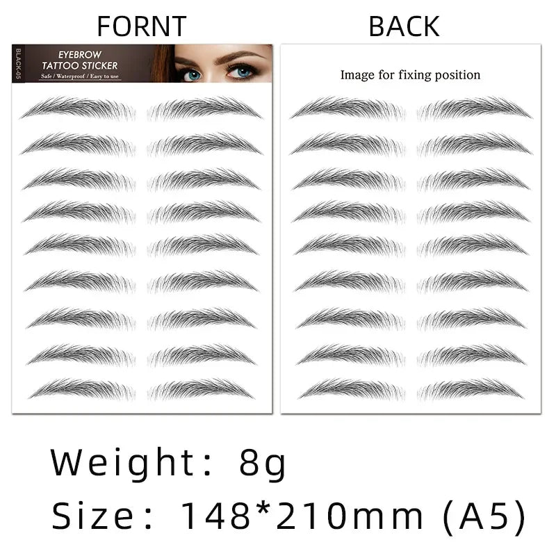 6D Waterproof Hair-Like Eyebrow Tattoo Stickers | Easy Brow Eyebrow Tattoo Stickers QXL