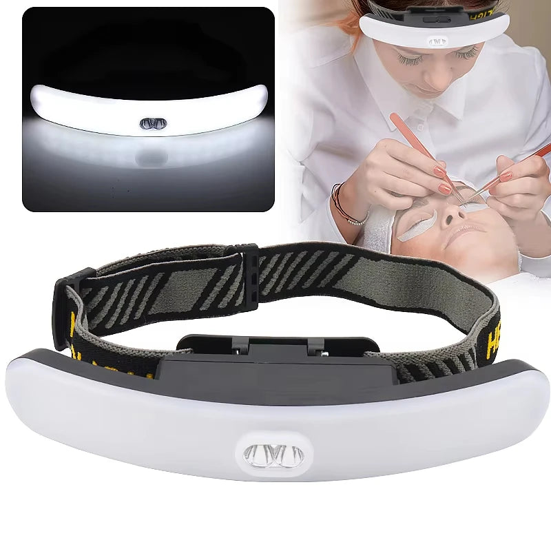 LED Rechargeable Headlamp for Lash Extensions & Nail Art Beauty Work Headlamp QXL