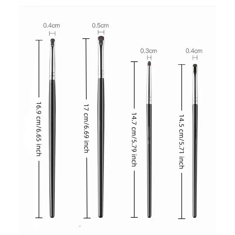 4-Piece Precision Eyeshadow Brush Set | Soft Horse Hair Eyeshadow Brush Set QXL