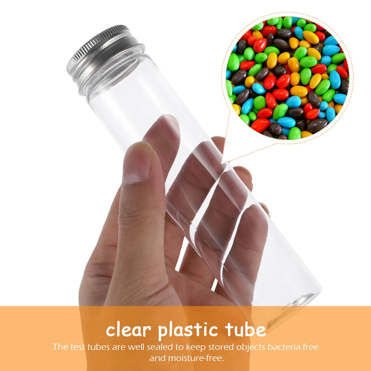 10-Pack Flat Bottom PET Plastic Test Tubes with Screw Caps Plastic Sample Tubes QXL