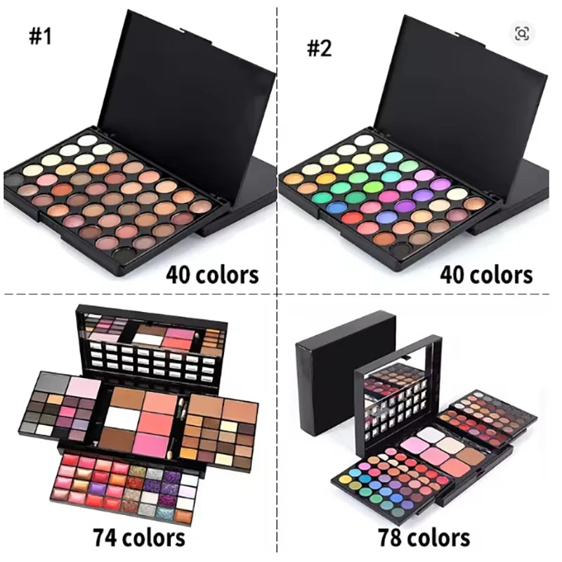 VERONNI 40/74/78 Color Eyeshadow Palette – Matte & Glitter Eyeshadow Palette QXL