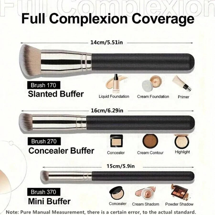 Foundation & Concealer Brush Set – Blending Contour Brushes Makeup Brush Set QXL