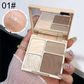 4-in-1 Highlight & Contour Powder Palette with Mirror Contour & Highlight Palette QXL 01
