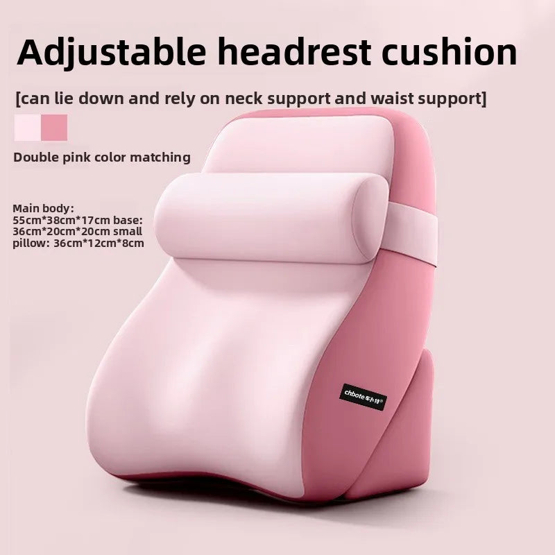 XL Ergonomic Reading Pillow | Memory Foam Wedge & Side Pockets Reading Pillow QXL Pink