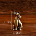 Brass Double Cat Sculpture Ornament | Desk & Home Decor Decorative Figurine QXL onesize