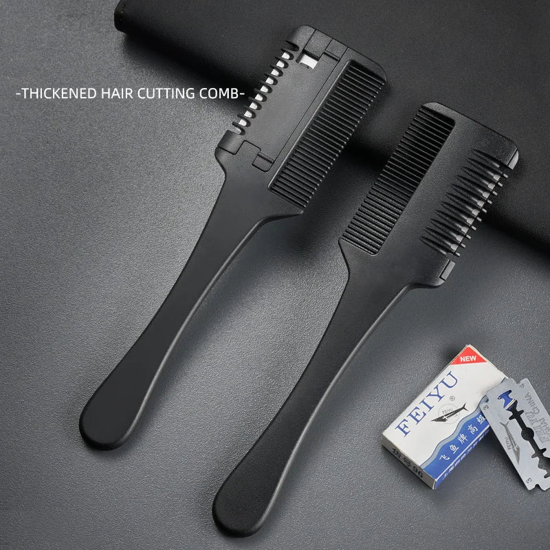 GIANXI Carbon Fiber Hair Cutting Comb with Razor Blades Hair Cutting Comb QXL