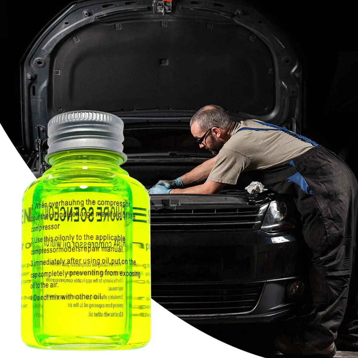 R134a Car AC Fluorescent Leak Detection Oil 60ml AC Leak Detection Oil QXL