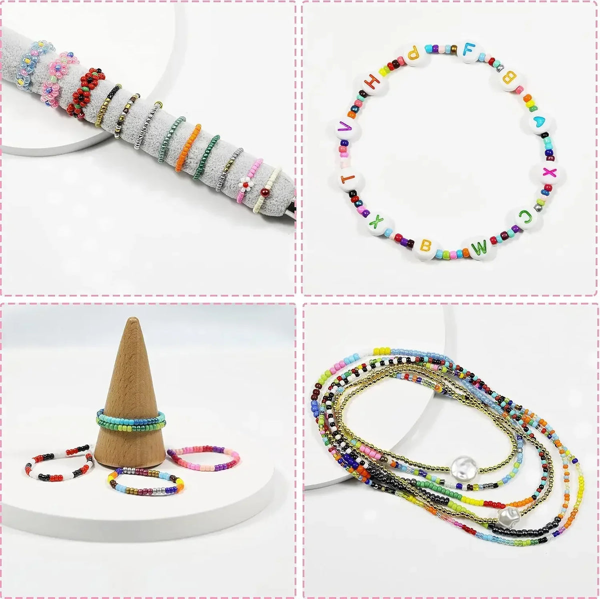 Stainless Steel Bead Loom Kit | 48 Clay Beads DIY Jewelry Bead Loom Kit QXL