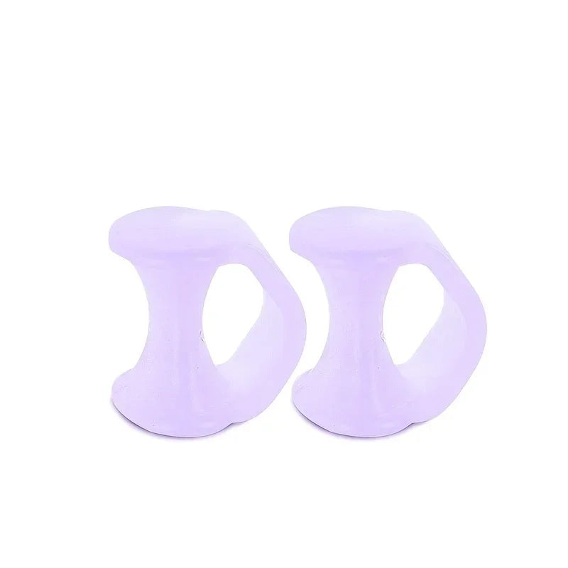 2-Pack Silicone Gel Toe Separators | Yoga Toes Spacer & Corrector Toe Separator QXL M179 Purple-2Pcs