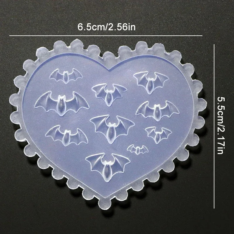 3D Ghost & Bat Silicone Nail Art Mold | UV Gel DIY Carving Nail Art Mold QXL