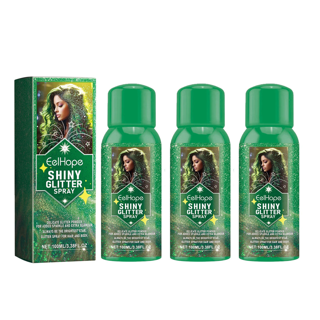Eelhope Glitter Spray – Body, Face & Hair Shimmer 100ml Body Glitter Spray QXL 3pcs X 100ml