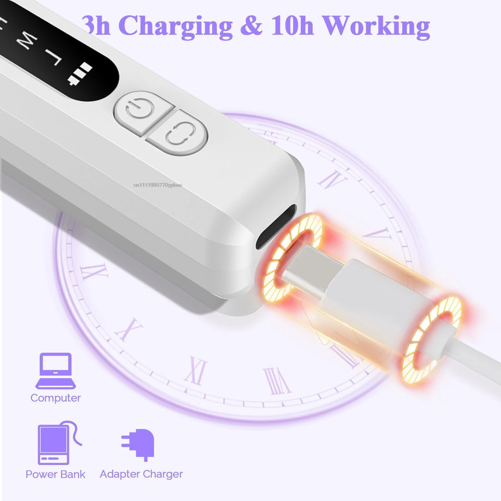 Cordless Electric Nail Drill 25000 RPM | 6 Bits Rechargeable Electric Nail Drill QXL