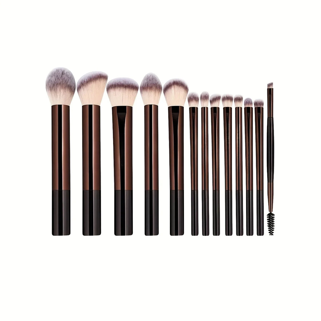 13-Pc Soft Makeup Brush Set | Aluminum Ferrule & Wool Fiber Makeup Brush Set QXL
