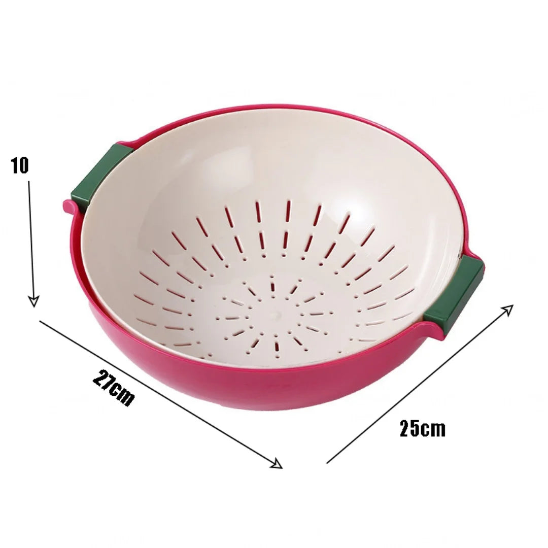 Double-Layer Fruit & Vegetable Washing Basket Tray Fruit Washing Basket QXL