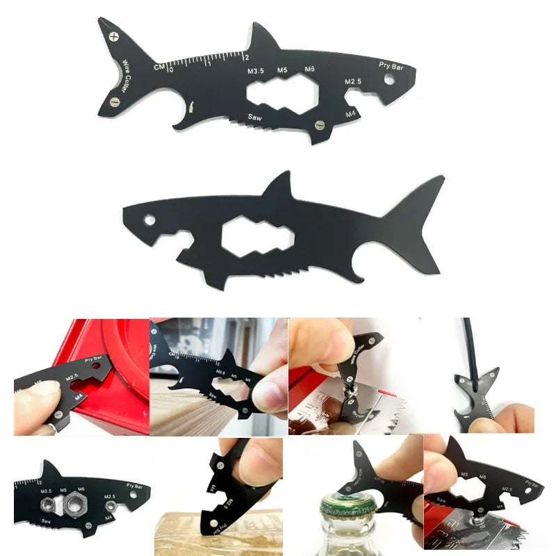 15-in-1 Shark Multitool Keychain | Bottle Opener & Screwdriver Multitool Keychain QXL