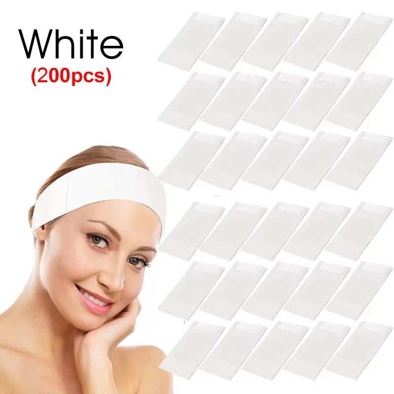 Disposable Spa Facial Headbands Non-Woven Headwraps 30–100 Pack Disposable Spa Headbands QXL White 200pcs