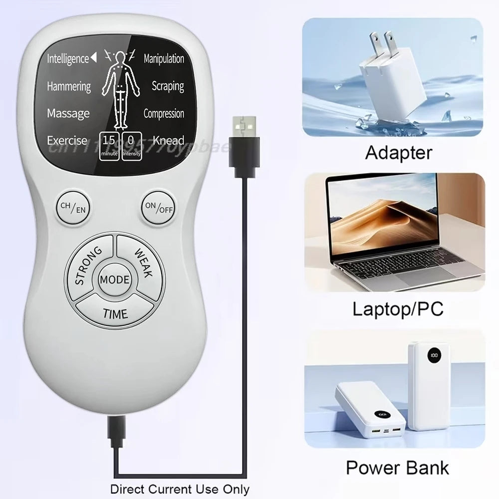Portable EMS TENS Muscle Stimulator | Dual Channel Massager EMS TENS Massager QXL