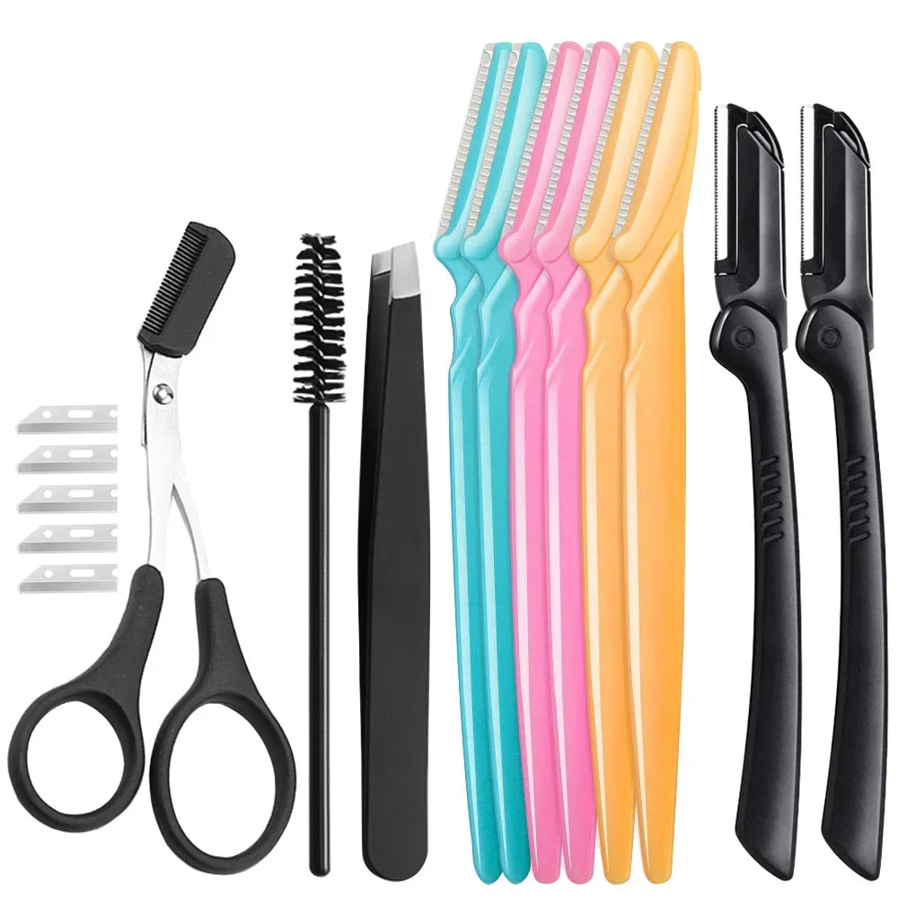 16-Pack Eyebrow Razors & Dermaplaning Tools for Women & Men Eyebrow Dermaplaning Razor QXL