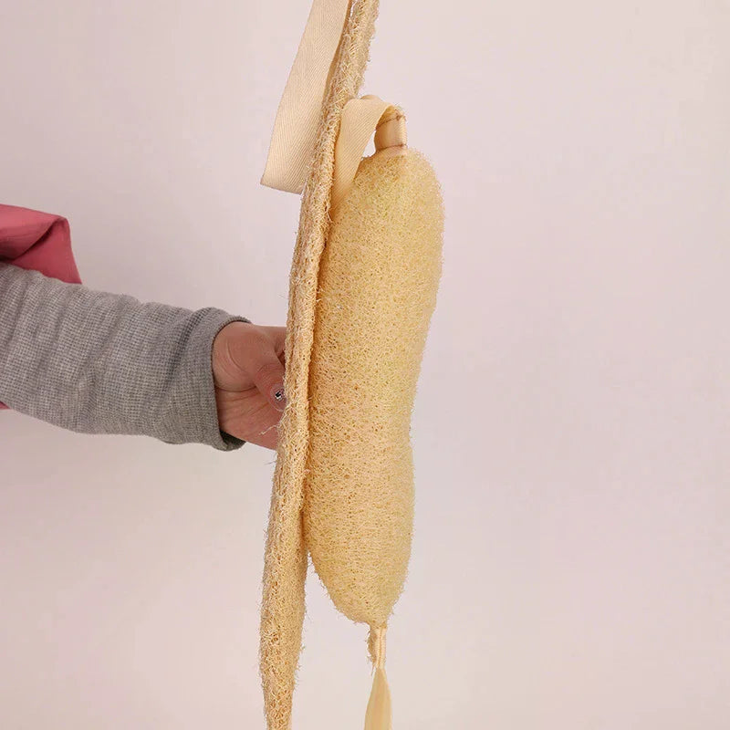 Natural Loofah Exfoliating Back Scrubber Bath Strap | S & L Loofah Bath Scrubber QXL