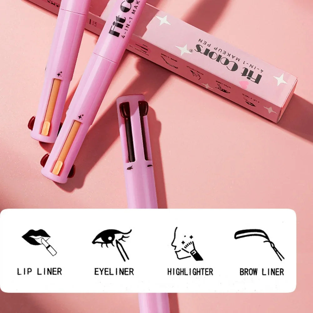 Fit Colors 4-in-1 Makeup Pen | Eyeliner, Brow, Lip & Highlight Multifunctional Makeup Pen QXL